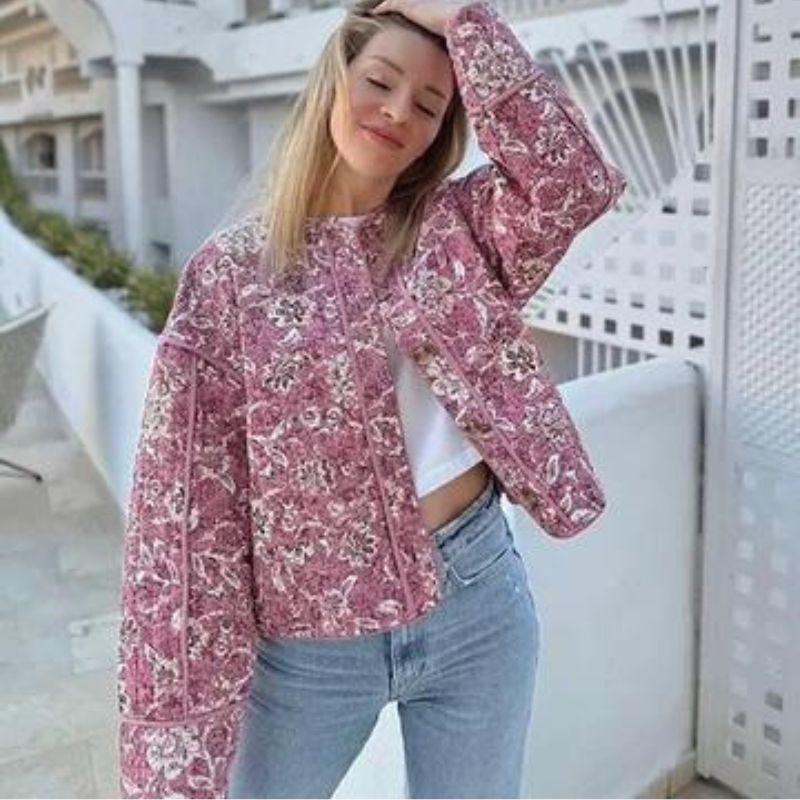 Eloise - Gesteppte Jacke mit Blumenmuster