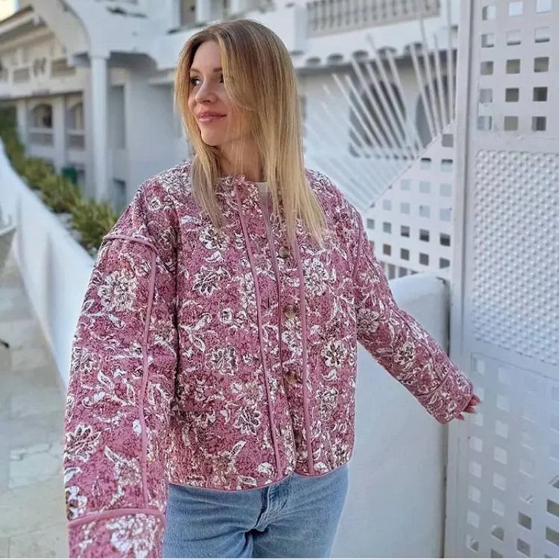 Eloise - Gesteppte Jacke mit Blumenmuster