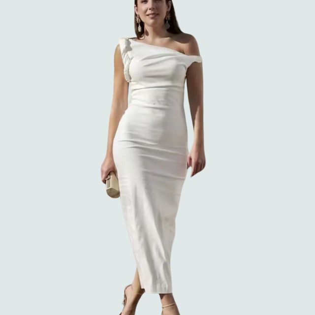 Bianca - Asymmetrisches Midi-Kleid mit einem Schulter