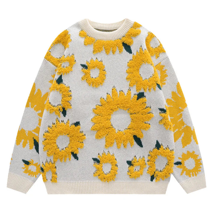 Daisy - Sonnenblumenmuster Strickpullover