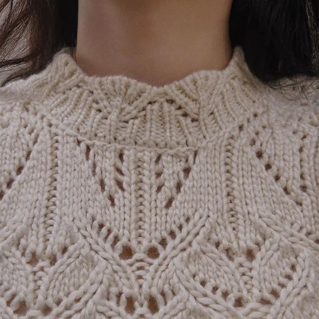 Juliet - Zopfmuster-Pullover mit hohem Kragen