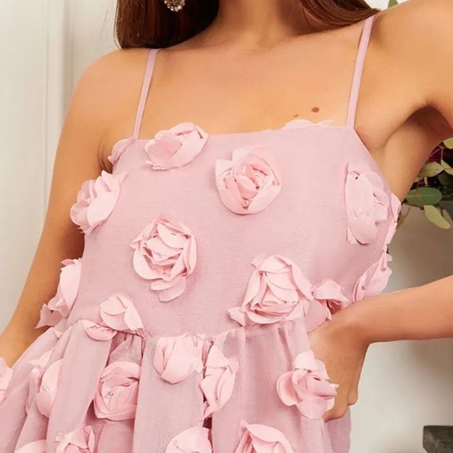 Rosabella - Tüll Maxikleid mit Blumenapplikationen