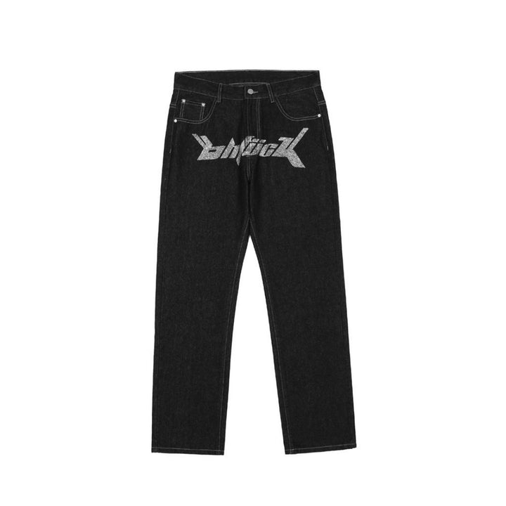 Harlan - Grafik-Druck Jeans - Hose - mit Gesticktem Logo