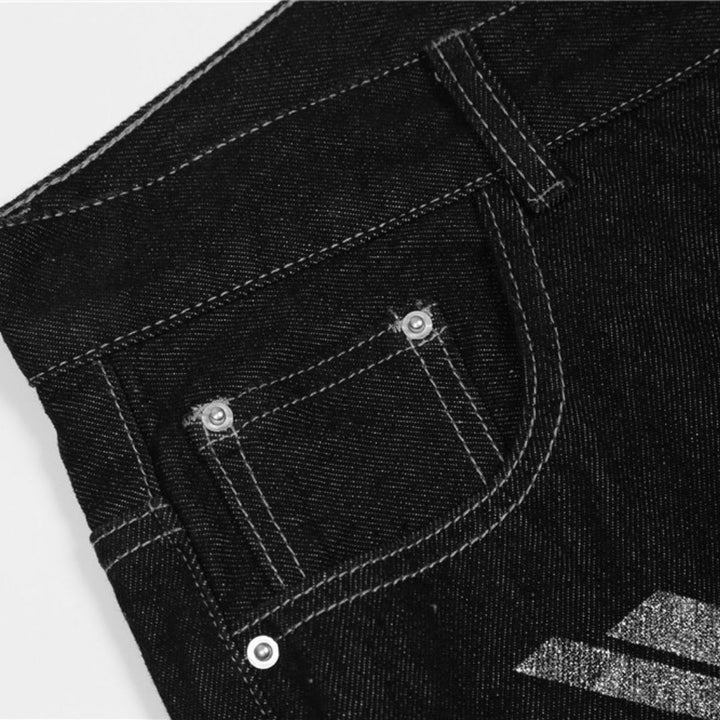 Harlan - Grafik-Druck Jeans - Hose - mit Gesticktem Logo