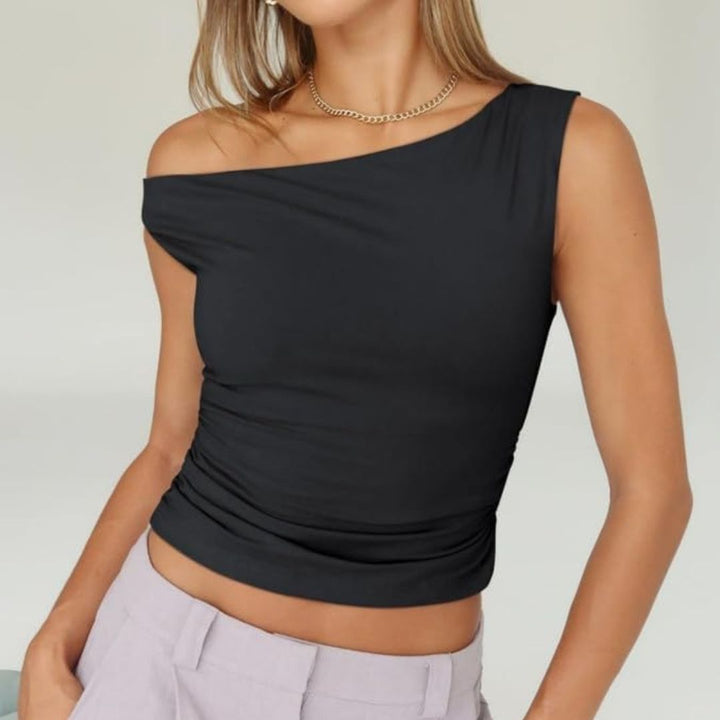 Lena - Ein-Schulter-Crop-Top