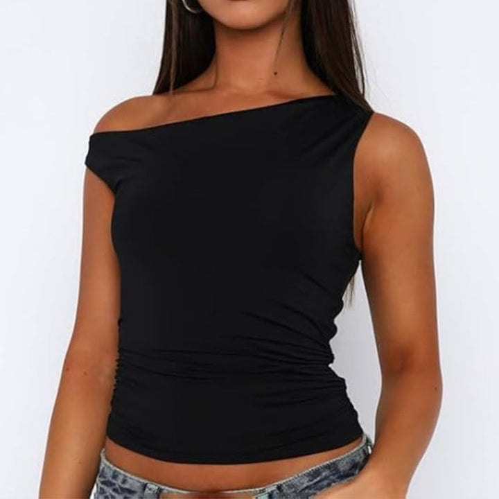 Lena - Ein-Schulter-Crop-Top