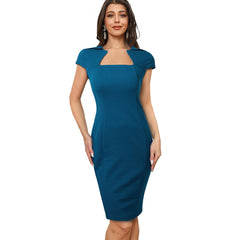 Elena - Bodycon-Kleid mit Eckigem Ausschnitt