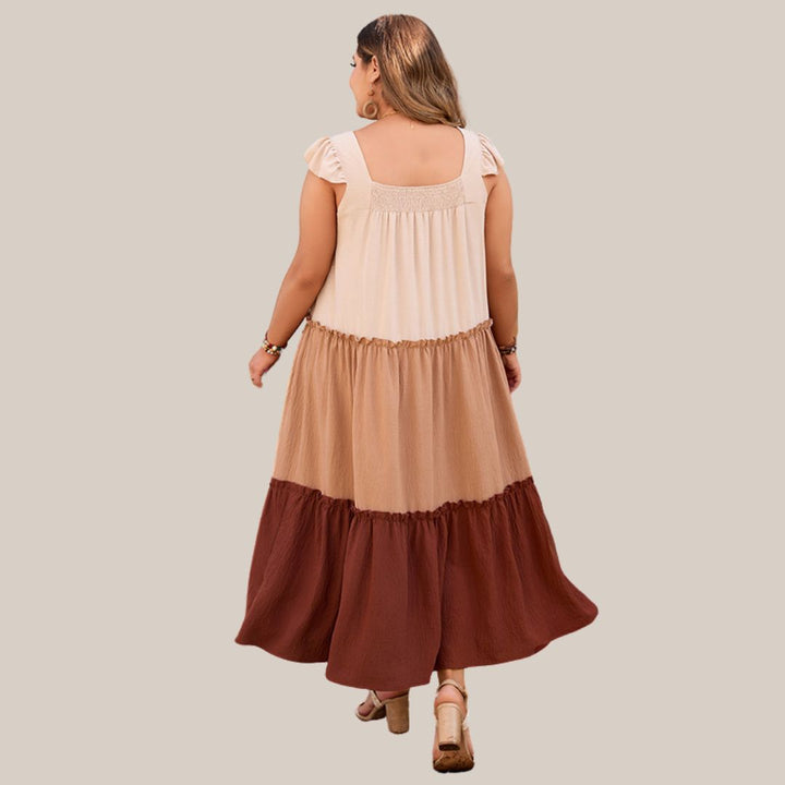 Eliana - Stufen-Maxikleid mit Rüschenärmeln