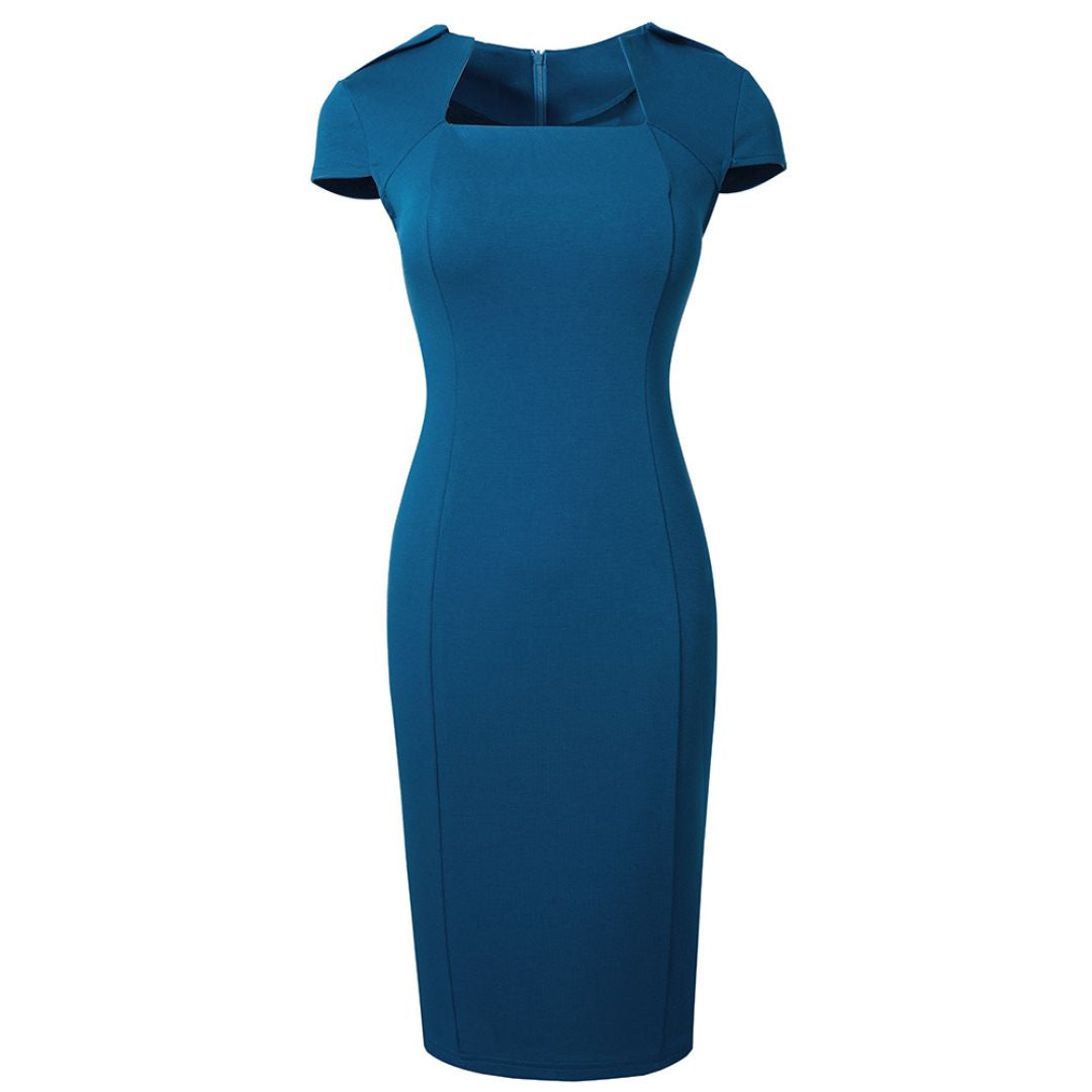 Elena - Bodycon-Kleid mit Eckigem Ausschnitt