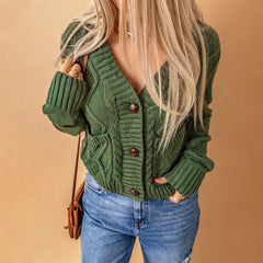 Lorelei - Strukturierter Strickcardigan mit Holzknöpfen