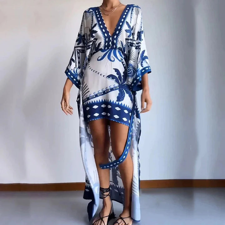 Elara - Boho-Kimono-Kleid mit Taillenband