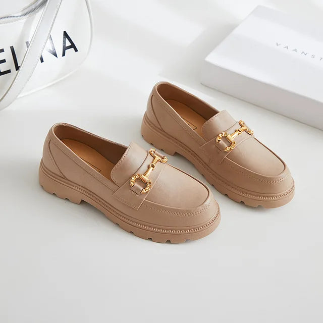 Camille - Plateau-Loafer mit Goldener Schnalle