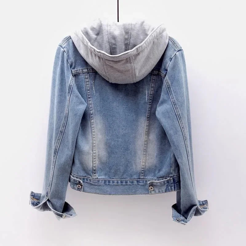 Elena - Lässige Jeansjacke mit Kapuzenfutter