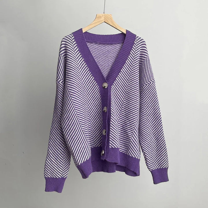 Liana - Zickzack-Strickcardigan mit Knopfverschluss