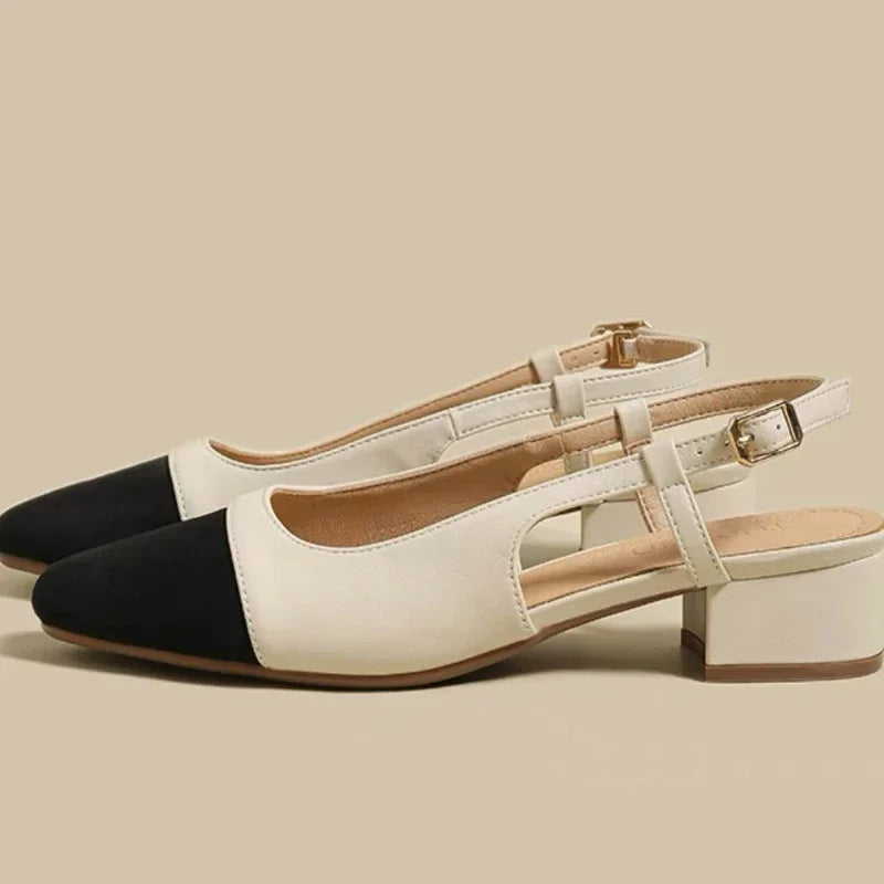 Chloe - Zweifarbige Slingback-Ballerinas