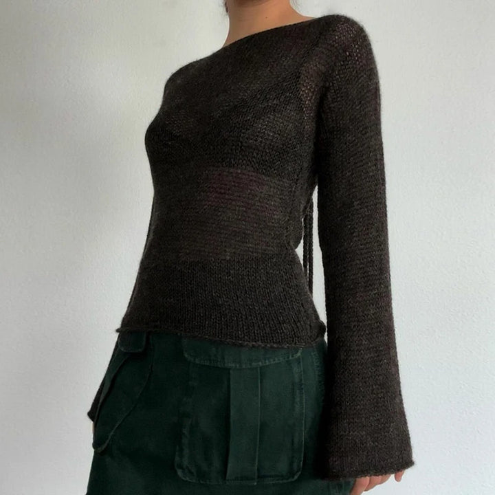 Olivia - Lockerer Strickpullover mit Glockenärmeln