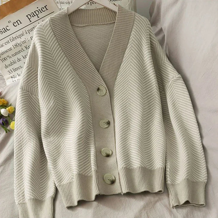 Liana - Zickzack-Strickcardigan mit Knopfverschluss