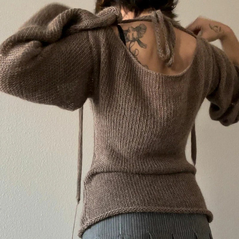 Olivia - Lockerer Strickpullover mit Glockenärmeln