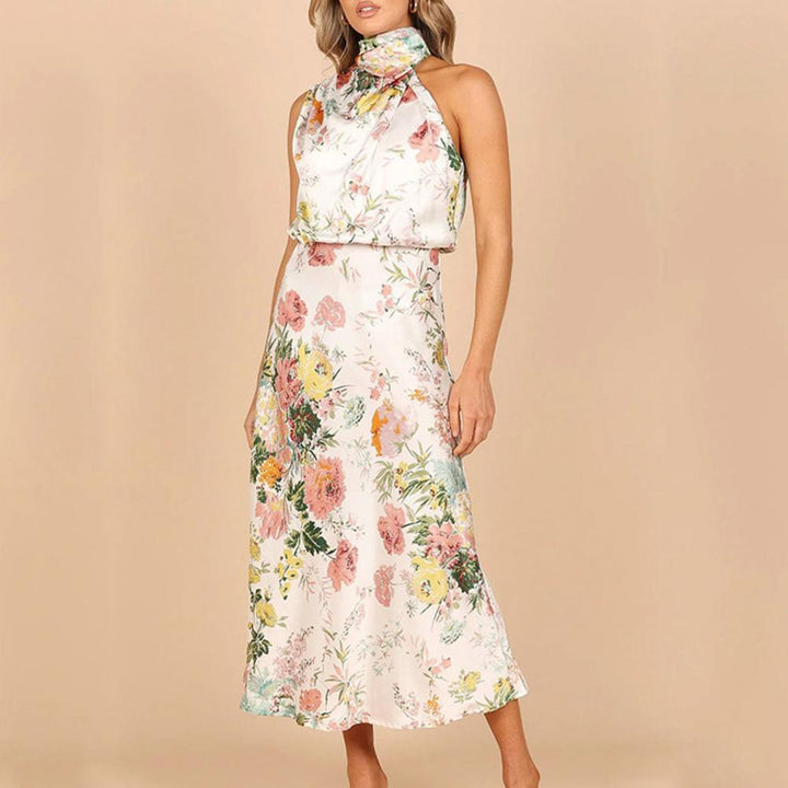 Helena - Florales Halter-Kleid mit elegantem Nackenband