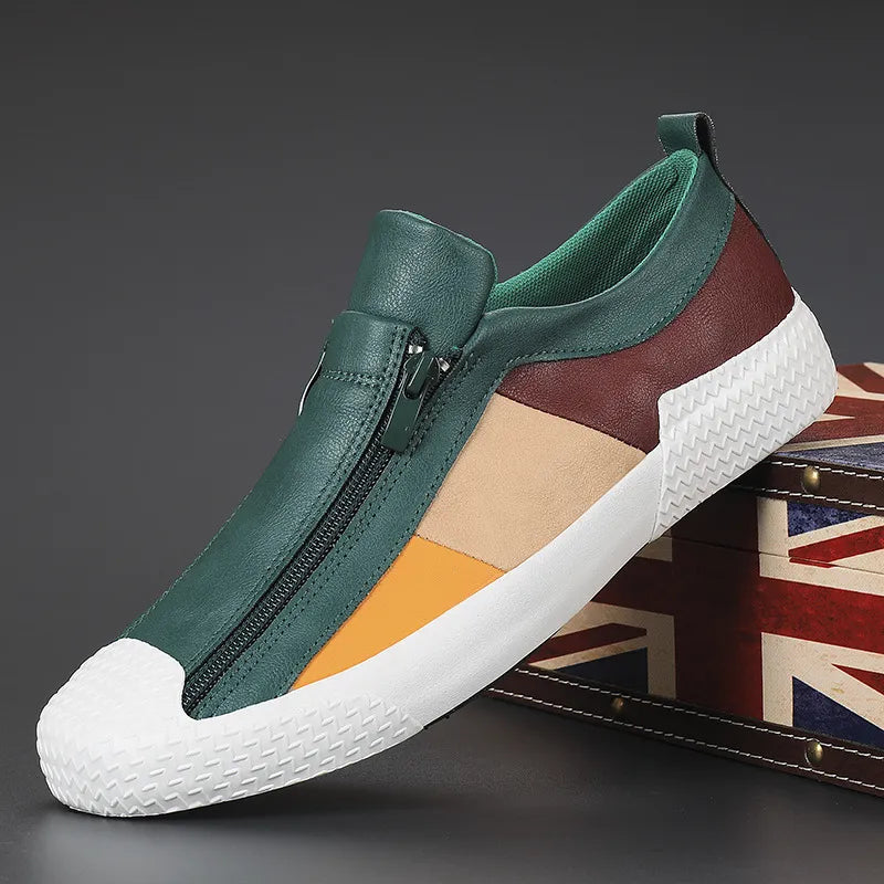 Calder - Farbblock Slip-On-Sneaker mit Reißverschluss