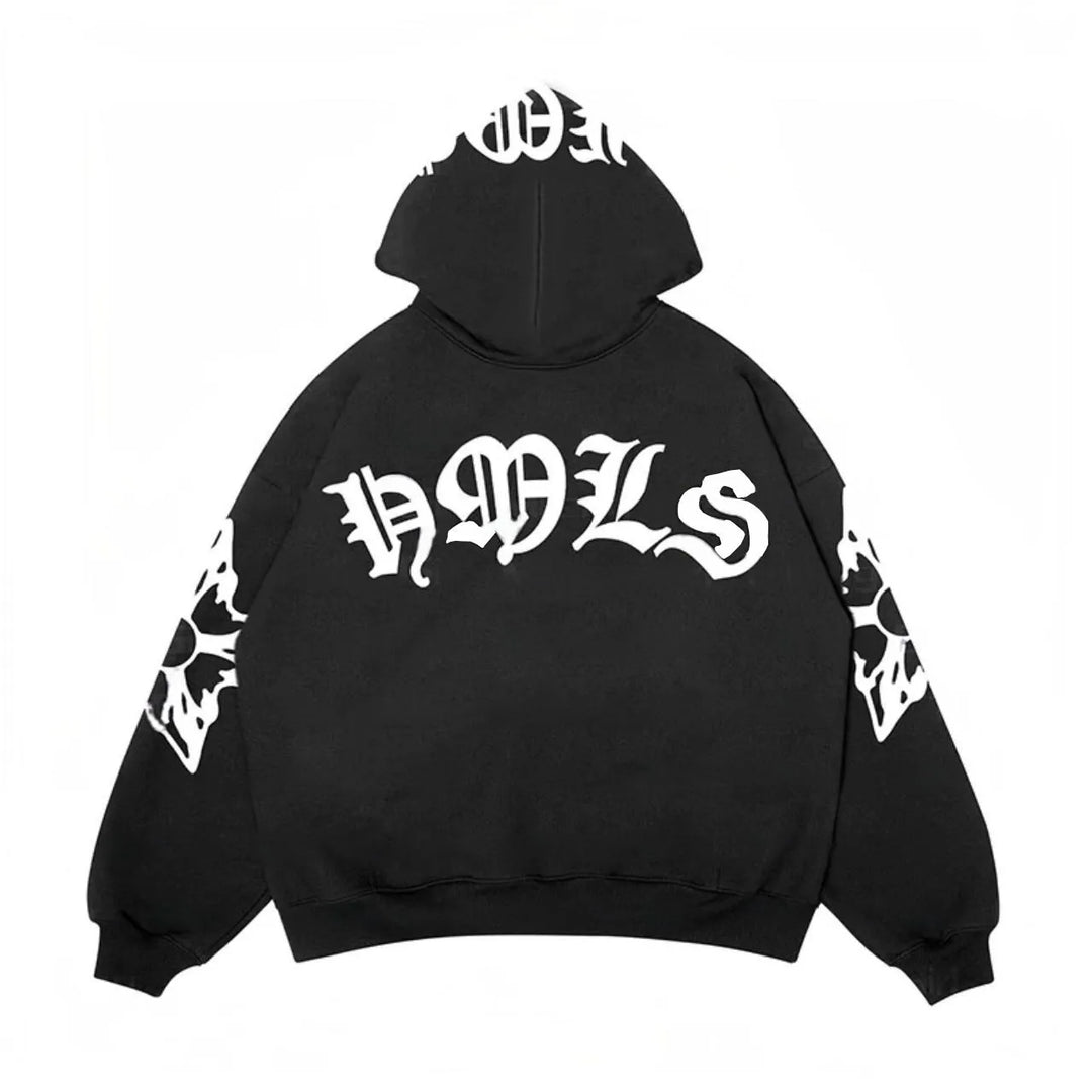 Jaxon - Gothischer Hoodie mit Totenkopf-Druck