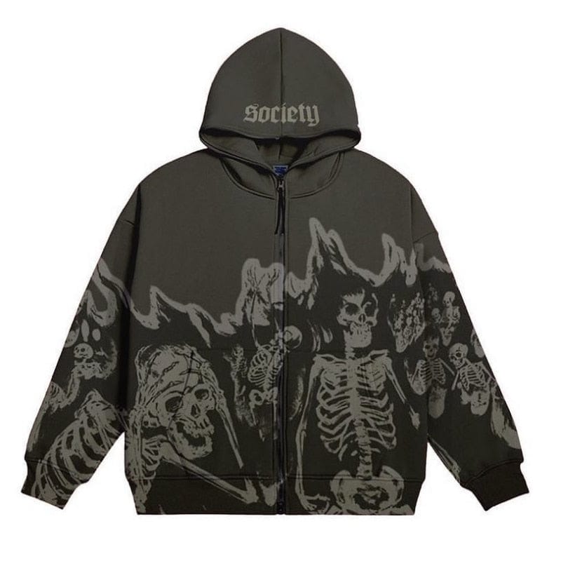 Ryder - Gothischer Hoodie mit Skelettdruck