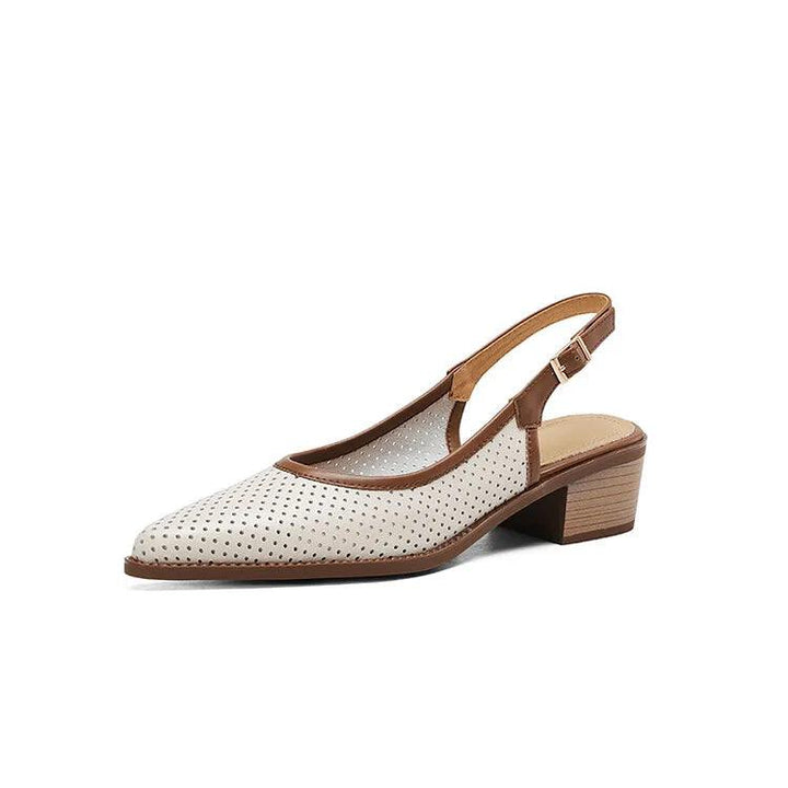 Evelina - Durchbrochene Slingback-Ballerinas mit spitzer Kappe