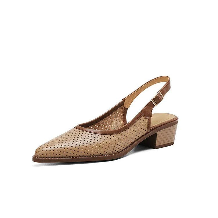 Evelina - Durchbrochene Slingback-Ballerinas mit spitzer Kappe